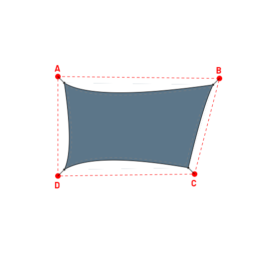 Voile d'ombrage trapèze en Soltis Perform 92 Gris céleste 92-51178 - 5,99x3,49x4,99x3,49m