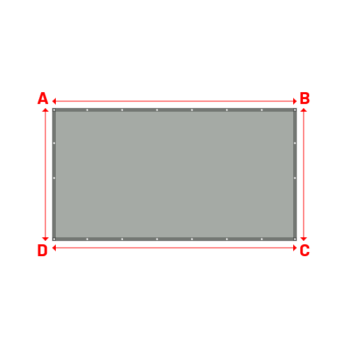 Bâche plate rectangle sur mesure en Membrane PVC 670gr/m² Gris clair RAL 7038 - 3.50x1.90m