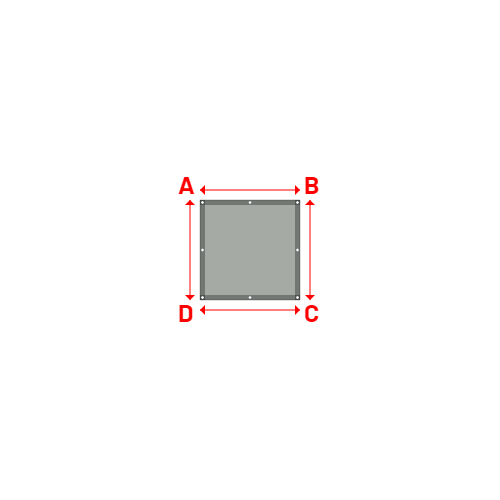Bâche plate rectangle sur mesure en Membrane PVC 670gr/m² Gris clair RAL 7038 - 1.00x1.00m