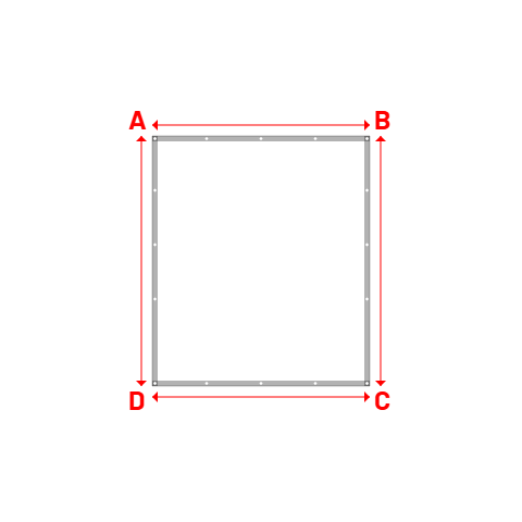 Bâche plate rectangle sur mesure en Membrane PVC 670gr/m² Blanc RAL 9016 - 2.00x2.30m