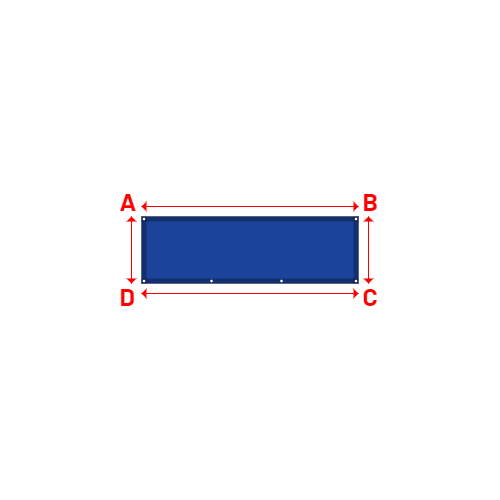 Bâche plate rectangle sur mesure en Membrane PVC 670gr/m² Bleu foncé RAL 5002 - 2.17x0.67m