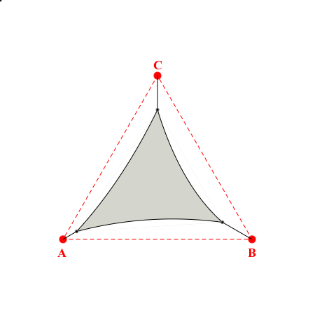 Voile d'ombrage triangle en Soltis Perform 92 Galet 92-2171 - 2,78x2,47x2,78m