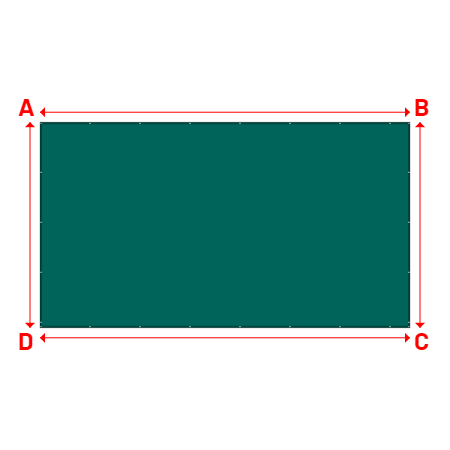 Bâche plate rectangle sur mesure en Membrane PVC 670gr/m² Vert industrie RAL 6026 - 9.00x5.00m