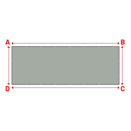 Bâche plate rectangle sur mesure en Membrane PVC 670gr/m² Gris clair RAL 7038 - 9.10x3.25m