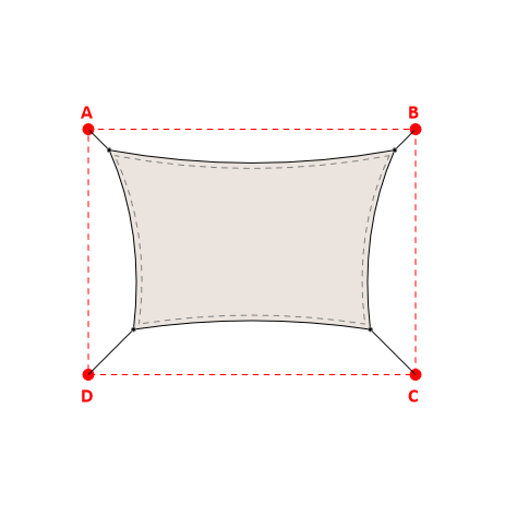 Voile d'ombrage rectangle en Soltis Lounge 96 Karité 96-50843 - 3,49x2,19x2,89x2,19m