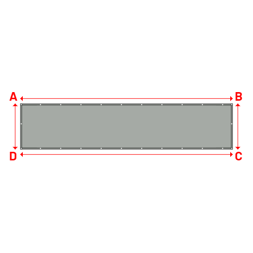 Bâche plate rectangle sur mesure en Membrane PVC 670gr/m² Gris clair RAL 7038 - 5.10x1.10m