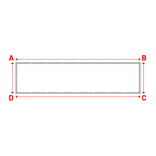 Bâche plate rectangle sur mesure en Membrane PVC 670gr/m² Blanc RAL 9016 - 4.00x1.00m