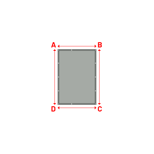 Bâche plate rectangle sur mesure en Membrane PVC 670gr/m² Gris clair RAL 7038 - 1.25x1.80m