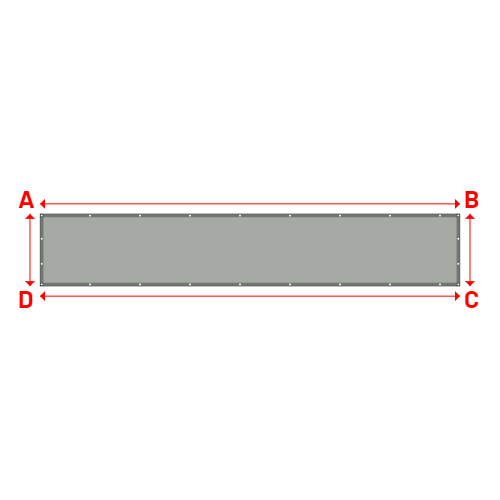 Bâche plate rectangle sur mesure en Membrane PVC 670gr/m² Gris clair RAL 7038 - 6.10x1.05m