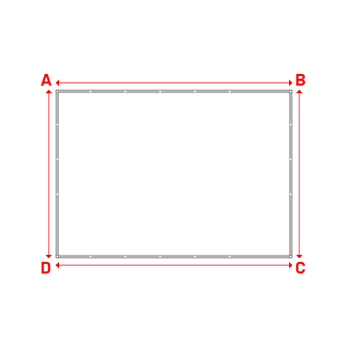 Bâche plate rectangle sur mesure en Membrane PVC 670gr/m² Blanc RAL 9016 - 3.40x2.42m