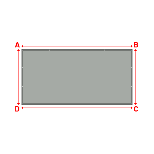 Bâche plate rectangle sur mesure en Membrane PVC 670gr/m² Gris clair RAL 7038 - 3.60x1.80m