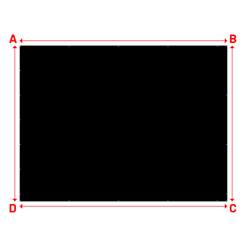 Bâche plate rectangle sur mesure en Membrane PVC 670gr/m² Noir RAL 9005 - 8.00x6.00m