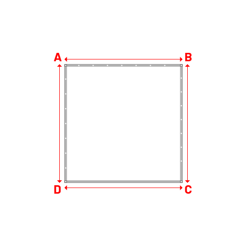 Bâche plate rectangle sur mesure en Membrane PVC 670gr/m² Blanc RAL 9016 - 2.39x2.40m
