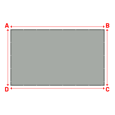 Bâche plate rectangle sur mesure en Membrane PVC 670gr/m² Gris clair RAL 7038 - 5.00x3.00m