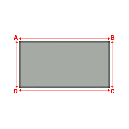 Bâche plate rectangle sur mesure en Membrane PVC 670gr/m² Gris clair RAL 7038 - 3.50x1.80m