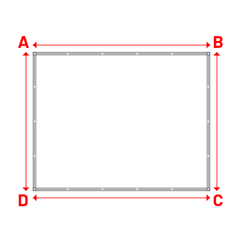 Bâche plate rectangle sur mesure en Membrane PVC 670gr/m² Blanc RAL 9016 - 2.55x2.00m