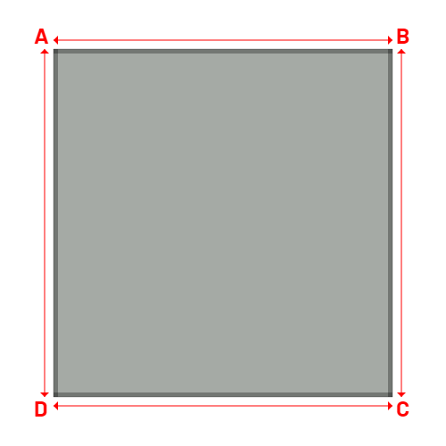 Bâche plate rectangle sur mesure en Membrane PVC 670gr/m² Gris clair RAL 7038 - 3.80x3.90m