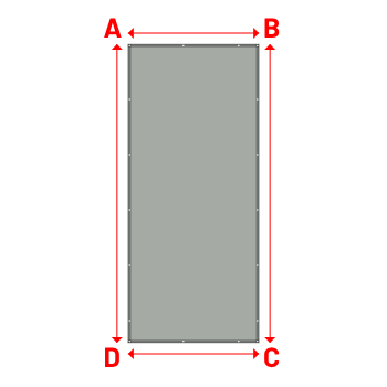 Bâche plate rectangle sur mesure en Membrane PVC 670gr/m² Gris clair RAL 7038 - 2.20x5.02m