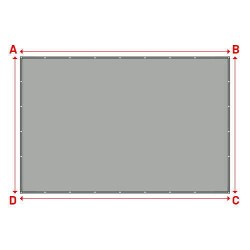 Bâche plate rectangle sur mesure en Membrane PVC 670gr/m² Gris clair RAL 7038 - 4.45x2.90m