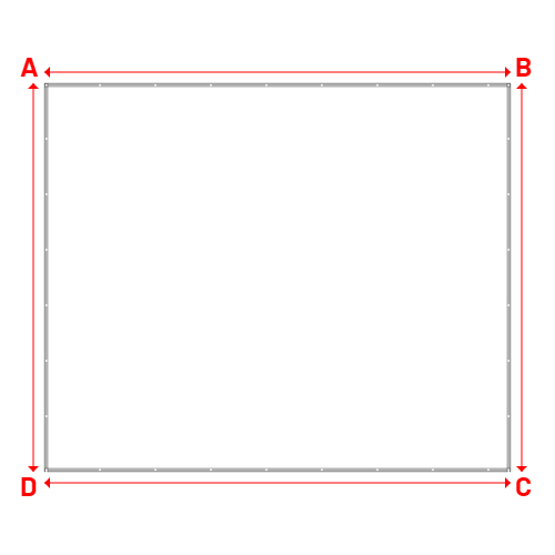Bâche plate rectangle sur mesure en Membrane PVC 670gr/m² Blanc RAL 9016 - 6.00x5.00m
