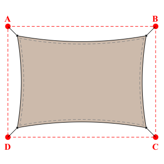 Voile d'ombrage rectangle en Soltis Lounge 96 Sandy beige 96-2135 - 3,49x2,49x3,49x2,49m