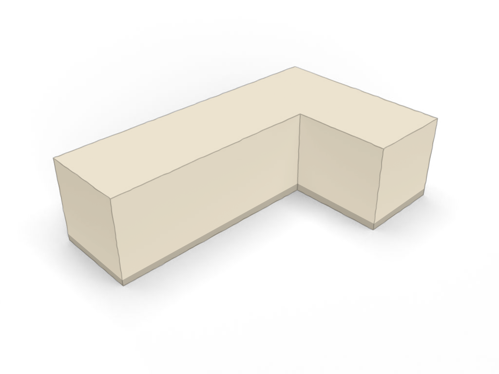 Quadrilatère Rectangle L en Flexlight Lodge 6002 630gr/m² Vanille 10387