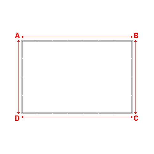 Bâche plate rectangle sur mesure en Membrane PVC 670gr/m² Blanc RAL 9016 - 3.60x2.40m