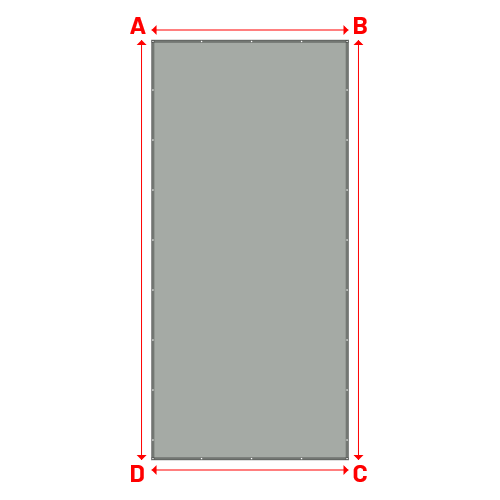 Bâche plate rectangle sur mesure en Membrane PVC 670gr/m² Gris clair RAL 7038 - 3.47x7.40m