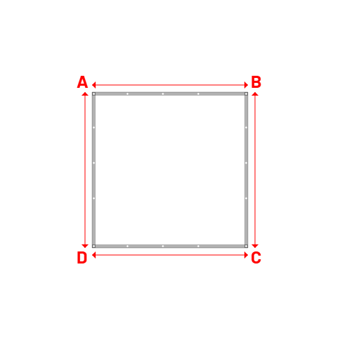 Bâche plate rectangle sur mesure en Membrane PVC 670gr/m² - Etanche Blanc RAL 9016 - 2.20x2.20m