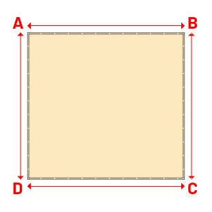 Bâche plate rectangle sur mesure en Membrane PVC 670gr/m² - Etanche Beige ral 1015 - 3.51x3.28m