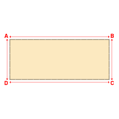 Bâche plate rectangle sur mesure en Membrane PVC 670gr/m² - Etanche Beige ral 1015 - 5.90x2.40m