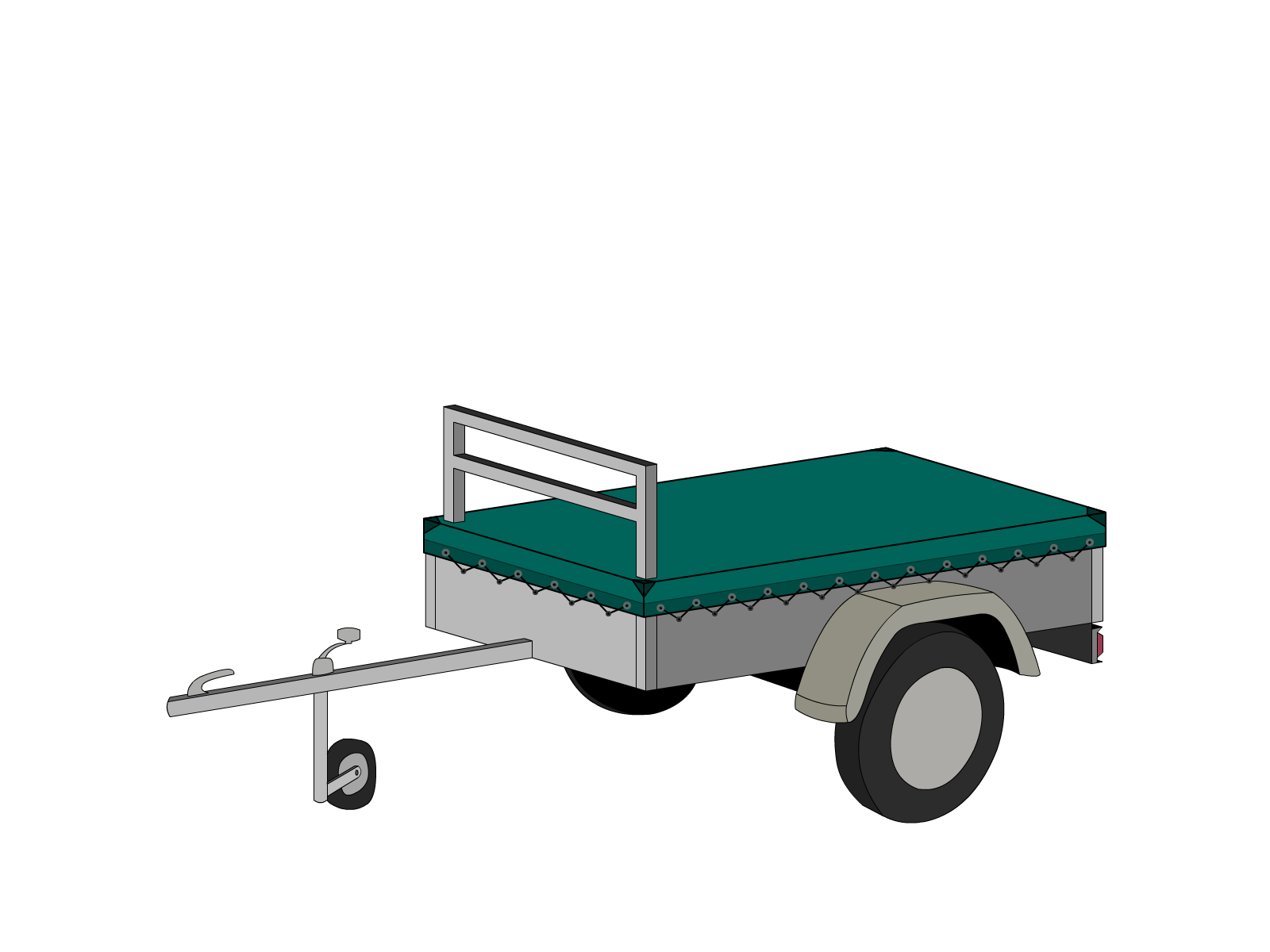 Bâche pour remorque SARIS en Membrane PVC 670gr/m² - Etanche Vert industrie RAL 6026