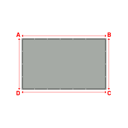 Bâche plate rectangle sur mesure en Membrane PVC 670gr/m² - Etanche Gris clair RAL 7038 - 3.30x2.00m