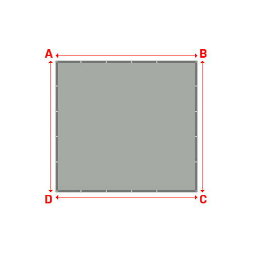Bâche plate rectangle sur mesure en Membrane PVC 670gr/m² - Etanche Gris clair RAL 7038 - 2.80x2.60m