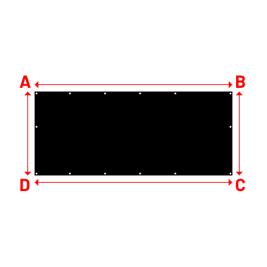 Bâche plate rectangle sur mesure en Membrane PVC 670gr/m² - Etanche Noir RAL 9005 - 2.81x1.19m
