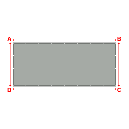 Bâche plate rectangle sur mesure en Membrane PVC 670gr/m² - Etanche Gris clair RAL 7038 - 4.00x1.70m