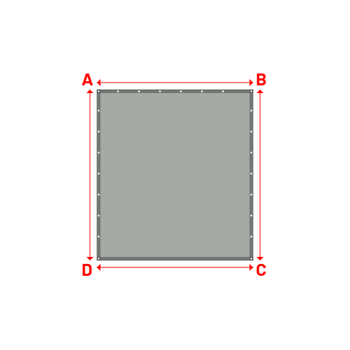 Bâche plate rectangle sur mesure en Membrane PVC 670gr/m² - Etanche Gris clair RAL 7038 - 2.23x2.44m