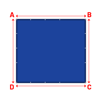 Bâche plate rectangle sur mesure en Membrane PVC 670gr/m² - Etanche Bleu foncé RAL 5002 - 2.40x2.20m