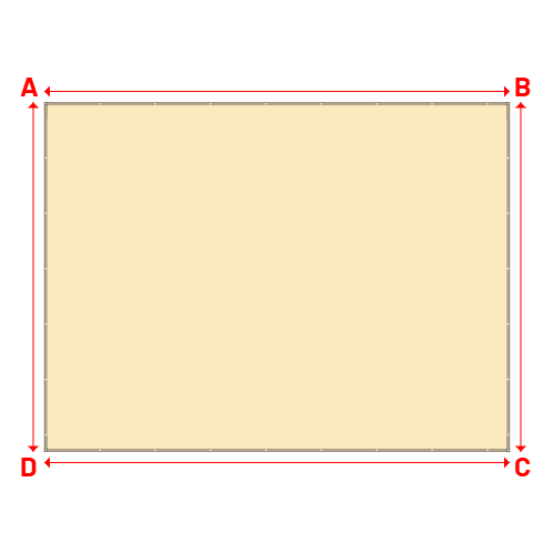 Bâche plate rectangle sur mesure en Membrane PVC 670gr/m² - Etanche Beige ral 1015 - 8.00x6.00m
