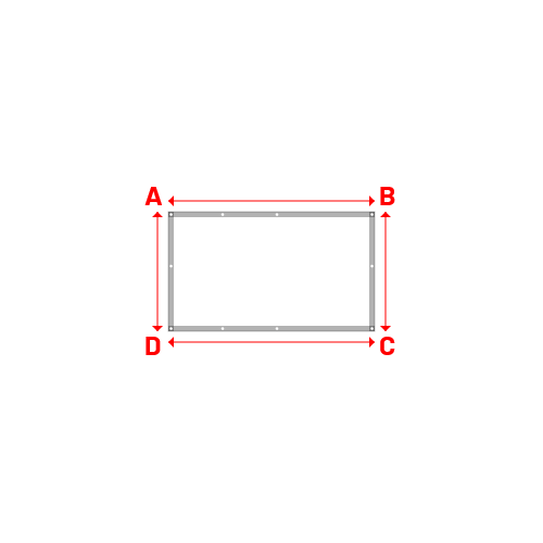 Bâche plate rectangle sur mesure en Membrane PVC 670gr/m² - Etanche Blanc RAL 9016 - 1.90x1.10m