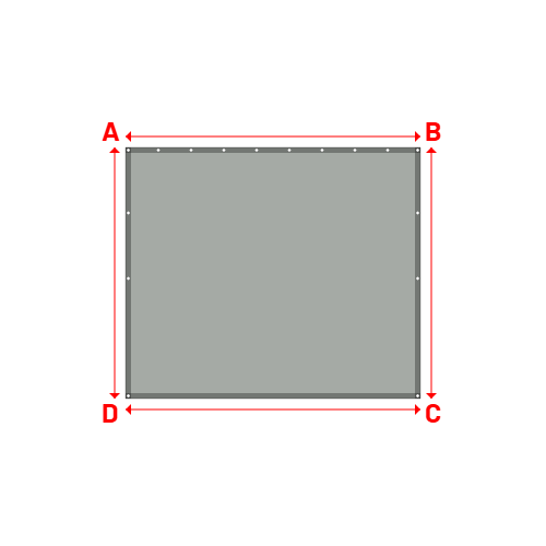 Bâche plate rectangle sur mesure en Membrane PVC 670gr/m² - Etanche Gris clair RAL 7038 - 2.70x2.30m