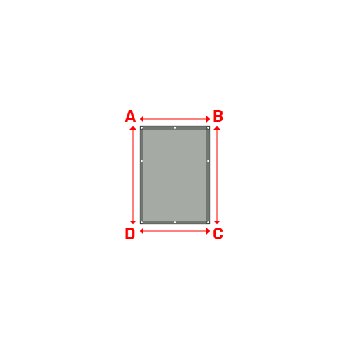 Bâche plate rectangle sur mesure en Membrane PVC 670gr/m² - Etanche Gris clair RAL 7038 - 1.00x1.40m