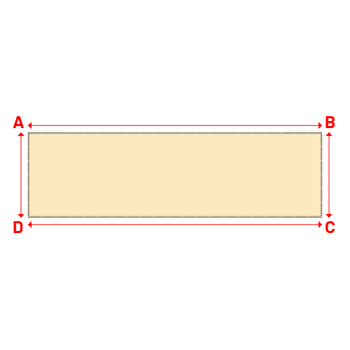 Bâche plate rectangle sur mesure en Membrane PVC 670gr/m² - Etanche Beige ral 1015 - 9.85x2.85m