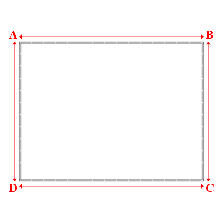 Bâche plate rectangle sur mesure en Membrane PVC 670gr/m² - Etanche Blanc RAL 9016 - 4.45x3.37m