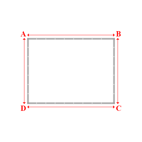 Bâche plate rectangle sur mesure en Membrane PVC 670gr/m² - Etanche Blanc RAL 9016 - 2.83x2.13m