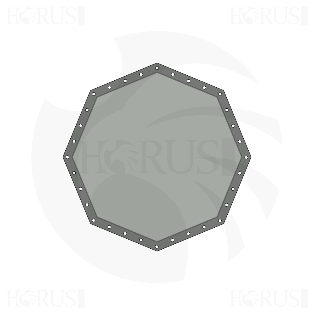 Bâche plate octogonale regulier en Membrane PVC 670gr/m² - Etanche Gris clair RAL 7038 d'une dimension de m