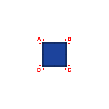 Bâche agricole en Membrane PVC 670gr/m² - Etanche Bleu foncé RAL 5002 - 1.00x1.00m