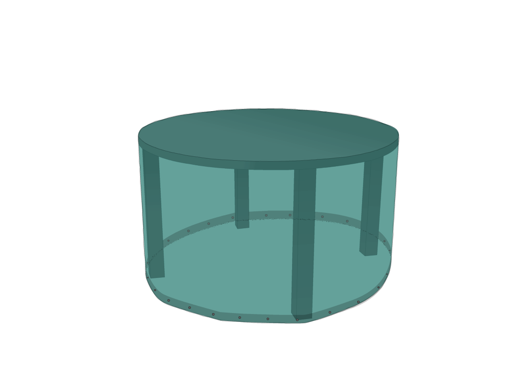 Table de jardin ronde en Membrane PVC 670gr/m² - Etanche Vert industrie RAL 6026
