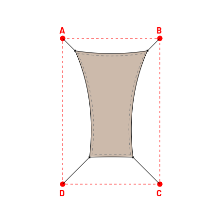 Voile d'ombrage rectangle en Soltis Lounge 96 Sandy beige 96-2135 - 1,49x2,19x0,89x2,19m