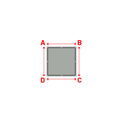 Bâche Rectangle en Membrane PVC 670gr/m² - Etanche Gris clair RAL 7038 - 1.00x1.00m